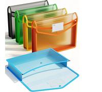 Chemise de classement en plastique extensible avec poche enveloppe transparente à fermeture par pression, sans séparateurs, grande capacité, options de couleurs variées, convient pour format A4/Lettre