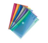 Chemise de présentation à scratch Tarifold 13,5 x 25 cm couleurs assorties - Paquet de 6