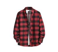 Chemise de travail à manches longues en flanelle pour homme - Manches longues - Veste de bûcheron - Veste à manches longues - Chemise à carreaux - Chemise en flanelle - Grande taille - Veste à