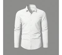 Chemise de travail habillée basique unie à manches longues pour hommes grande taille, style décontracté pour le quotidien, printemps/été, pour l'automne, formelle, cérémonie 2XL,3XL,4XL,5XL,6XLÉtoffe