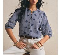 Chemise décontractée/de travail pour femmes à carreaux avec broderie florale L,M,S,XL,XS,XXL,XXS,XXXL,XXXXLFloral,CarreauTissu tissé