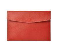 Chemise en cuir et feutre A5 17,3 x 25,5 cm, design classique à pression, grande capacité, organiseur de documents et fournitures de bureau(Red)