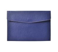 Chemise en cuir et feutre A5 17,3 x 25,5 cm, design classique à pression, grande capacité, organiseur de documents et fournitures de bureau(Blue)