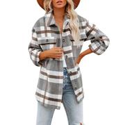 Chemise en flanelle ample - Motifs à carreaux gris