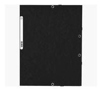 Exacompta Chemise à élastique 3 rabats A4 24 x 32 cm dos 2 cm noir - Lot de 10