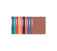 Exacompta - Réf. 5510E - Carton de 50 chemises à élastiques sans rabat - pochettes en carte lustrée 400 g/m² - dimensions 24 x 32 cm pour documents au format A4 - 10 couleurs assorties