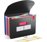 Chemise extensible haute capacité à 13 pochettes pour documents A4 et Lettre, organiseur durable avec étiquettes et bande élastique