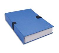 Chemise extensible NCLIP en papier toilé. Sangle à clip. Dos rainuré 13cm. Coloris bleu