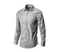 Chemise habillée formelle infroissable pour homme, chemise classique cintrée pour homme, chemise à manches longues de qualité supérieure, chemise d'affaires respirante et légère, chemise de bureau