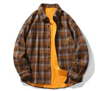 Chemise Homme Manches Longues Flanelle Hiver Chaude Chemise a Carreaux Homme en Polaire de Travail Décontracté Veste Chemises à Boutons et Poche-Avant Surchemise Grande Taille Chemisette pour Hommes