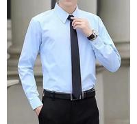 Chemise Homme pour lin Polyester Manches Longues Coupe Ajustée | pour mélange polyester et pour lin, tissu léger, respirant, idéal pour les journées chaudes(Blue 2XL)