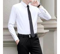 Chemise Homme pour lin Polyester Manches Longues Coupe Ajustée | pour mélange polyester et pour lin, tissu léger, respirant, idéal pour les journées chaudes(White 2XL)