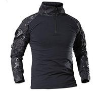 Chemise militaire tactique à manches longues pour homme - Respirant - Séchage rapide - Fermeture éclair avant - Camouflage Airsoft