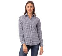 Chemise Oxford, à carreaux bleu marine foncé, taille XL, en coton, à manches longues