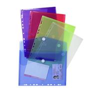 Chemise perforée à scratch EXACOMPTA 24 x 31,5 cm couleurs assorties - Paquet de 5