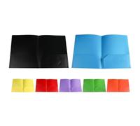 Chemise Plastique à Poches Double 7 Pièces, PP | Porte-cartes Format 2 Poches, Intégré, Résistant à L’eau la Décoloration pour Dossiers et Devoirs