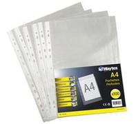 Waytex Pochettes perforées 931304 – A4 transparentes grainées 50 microns – Paquet de 100