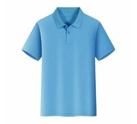 Chemise Polo Homme Manches Courtes, Polo Golf Respirant Séchage Rapide, T-Shirt de Sport Été pour Tennis, Coupe Décontractée, Polo Polyvalent pour Travail, Loisir et Sorties A2 (Sky Blue, XXXL)