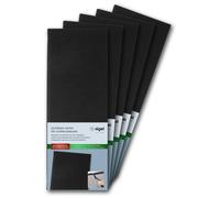 Chemise pour boissons Reliure caoutchouc 1/2 A4 format long Plastique noir Paquet de 5 pièces