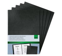 Chemise pour menus avec reliure en caoutchouc A4 4 pochettes noir paquet de 5