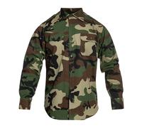 Chemise tactique à manches longues Ripstop Long Sleeve Mil-Tec - Woodland M