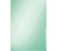 Chemise transparente Leitz, DIN A4, verte, film PVC, surface lisse, transparente, ouverture en haut/à droite, protection des documents