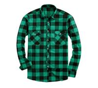 Chemises à Carreaux en Flanelle pour Hommes Chemises Décontractées à Boutons Manches Longues Chemise à Coupe Régulière Vérifiée Chemise Automne Hiver Chaud Surchemise Homme Chemise de Travail Veste