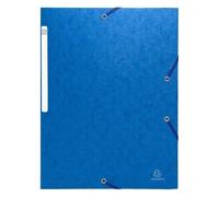 Chemises à élastiques carte lustrée 3 rabats monobloc - Bleu