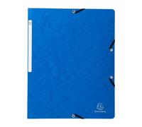 Chemises à élastiques sans rabats carte lustrée 400 g Exacompta 24 x 32 cm - Bleu
