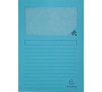 Exacompta - Réf. 50106E - Carton de 400 chemises à fenêtre Forever® 120 g/m² - couleurs vives - chemises 100% recy s et certifiées Ange Bleu - dim 22 x 31 cm pour A4 - bleu clair