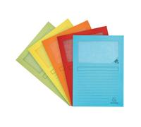 Chemises coin papier avec fenêtre Super Exacompta A4 160 g coloris assortis - Paquet de 50