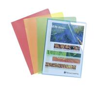 Chemises coin plastique Exacompta polypropylène grainé 12/100e couleurs assorties - Paquet de 10
