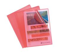 Chemises coin plastique Exacompta polypropylène grainé 12/100e rouges- Paquet de 10