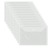 Chemises de classement, Assortiment de 20 pièces A4 en plastique avec fermeture à pression, dossiers transparents for le bureau et les voyages(White Twill)