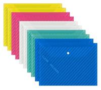 Chemises de classement, Assortiment de 20 pièces A4 en plastique avec fermeture à pression, dossiers transparents for le bureau et les voyages(Mixed)