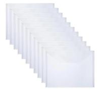 Chemises de classement, Assortiment de 20 pièces A4 en plastique avec fermeture à pression, dossiers transparents for le bureau et les voyages(White)