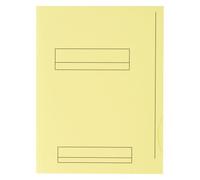 Chemises dossier 2 rabats Oxford 24 x 32 cm jaune pastel - Paquet de 50