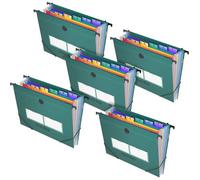 Chemises Suspendues En Plastique - Résistantes Et Imperméables, Design 2 En 1 Avec 35 Pochettes Pour Documents A4/Lettre, Onglets À Code Couleur