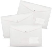 Chemises transparentes A4 avec pince et pochette pour cartes, lot de 20, en plastique