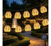 CHENBOOW Guirlande Lumineuse Exterieure Solaire,10 Pièces Guirlande Solaire Exterieur 3.8M,Guirlande LED Guinguette Exterieur Intérieur,LED Guirlande Lumineuse Solaire,pour Jardin,Cour,Fête