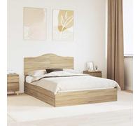 Chêne Sonoma avec tiroirs intégrés Modèle 62.15 Marron 140 x 190 cm | Lit Rangement Chêne Sonoma 140x190 avec Tiroirs Bois Ingénierie Plateforme Double Moderne