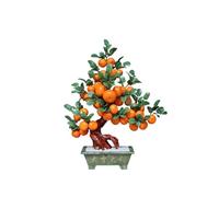 CHENGAIJIAN Bonsaï Artificiel Fausse Plante d'intérieur en Pot, 38 Fruits, oranger, Jade, Artisanat for Salon, Table de Maison
