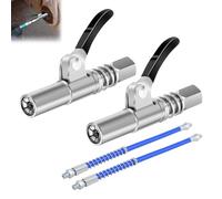CHENGCKJ Lot de 2 pistolets à graisse G Coupler pour pistolet à graisse avec tuyau de 30 cm pour graisseurs, pince de verrouillage, pistolet à graisse, embrayage, pistolet à graisse pour tous les