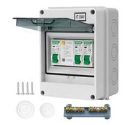 CHENGPI Boîte Coffret Electrique Etanche,Boîtier de Distribution avec Rangée de Cuivre,Disjoncteurs électriques 40A CA,Sectionneur 10 16A CA pour Maison/Bureau,Montage sur Rail 35mm