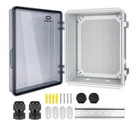 CHENGPI Boîte de Dérivation Electrique,Boitier Electrique Étanche avec Couvercle à Charnière,IP66 Boîte de Jonction en Plastique ABS,Couvercle Transparent Coffret Électrique 330x430x180MM