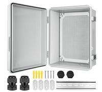 CHENGPI Boitier Electrique Étanche,Boite de Derivation Electrique avec Couvercle à Charnière,IP66 Boîte de Jonction en Plastique ABS,Coffret Électrique 330x430x180MM