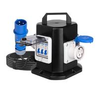 CHENGPI Coffret Électrique de Chantier avec Disjoncteur,Distributeur D'alimentation Portable avec Schuko Socket 250V/16A/3 Pôles,Distributeur IP45 Étanche - idéal pour la Construction et L'extérieur