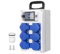 CHENGPI Coffret Électrique de Chantier,Répartiteur Mural 250V/16A,Distributeur de Courant Électrique avec Disjoncteur - Boîte de dérivation