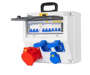 CHENGPI Coffret Electrique IP65 avec Prises schuko et prises CEE,Prise Exterieure Etanche Coffret de Chantier,Distributeur de Courant Électrique avec Disjoncteur pour Usage Extérieur et Intérieur