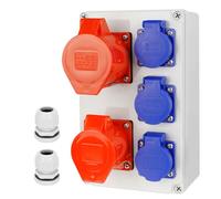 CHENGPI Distributeur D'alimentation Mural,Répartiteur de Courant Mural, Indice D'étanchéité IP54, Distributeur de Courant de Chantier,Prise Tableau électrique Avec Couvercle de Protectionp